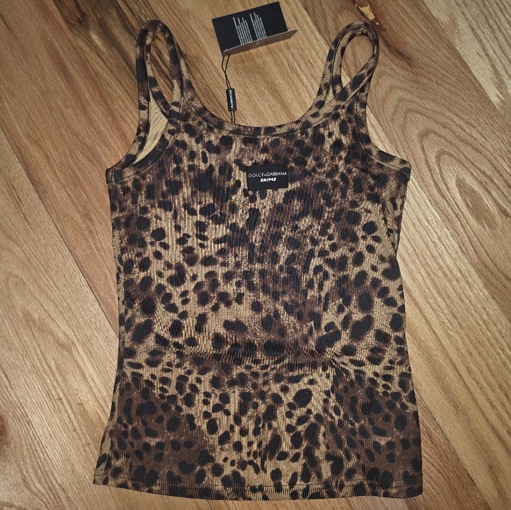 Dolce & Gabbana X SKIMS Leopard-Print Ribbed Tank Top